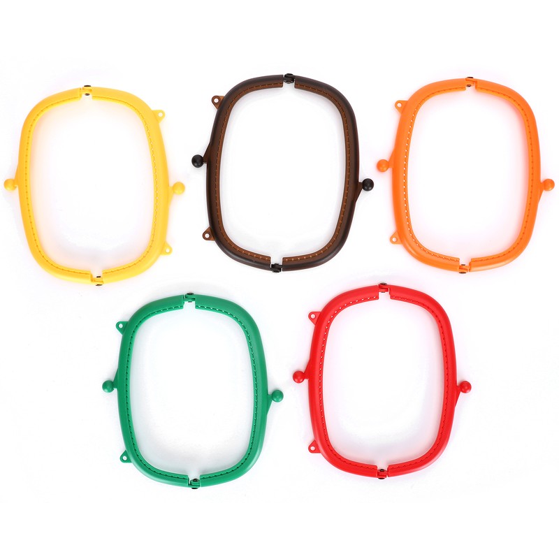 5Pcs Purse Frame Semicircle Candy Colors Curved Plastic DIY Bag