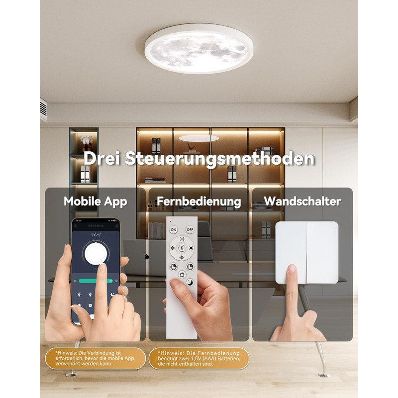 Aphyni Moonlight Ceiling Light LED Diameter 30 cm, 24 W