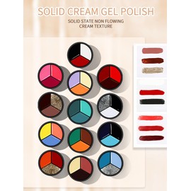 Solid Gel Nail Polish Set with Glass Bottle for Nail Art Pen,Black White Yellow Blue Red Jelly Gel Polish Summer Gel Nail Polish Colors, Nail Blending Glue for Color Glue Sequins Glitter