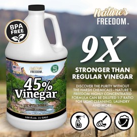 Nature's Freedom 45% Concentrated Vinegar, 1 Gallon - Dilutes to 9 Gallons - 9x Strength Multi-Purpose Solution - Size: 1 Gallon