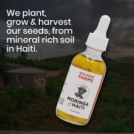Papa Rozier Farms Moringa Oil of Haiti 2oz - Grown On Our Farms, Crushed In Our Farmhouse in Brooklyn - Undiluted, Cold Pressed, And Unrefined For Hair, Skin, Eyelashes, Eyebrows & Nails - from