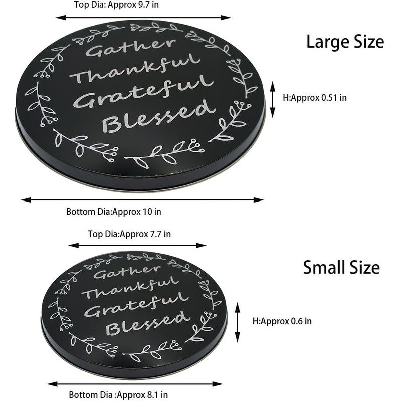Ritadeshop Burner Covers for Electric Stove(Thankful Gather Grateful Blessed), Black