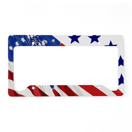 CafePress Old Glory License Plate Holder Aluminum License Plate Frame, License Tag Holder
