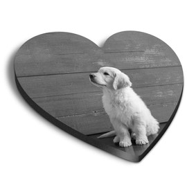 1 x Heart MDF Magnets - en Retriever Labrador Puppy 36754