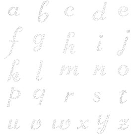 FINGERINSPIRE 4 Pack Letter Rhinestone Iron on Patch Sparkly Crystal Alphabet Letters from A-Z Hotfix Transfer Patch for Clothing DIY Projects Shoes Garments Bags Decoration, 13x9 Inches