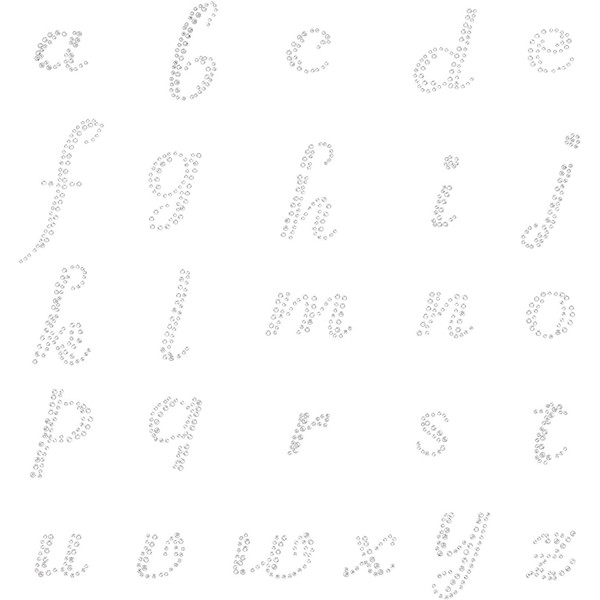 FINGERINSPIRE 4 Pack Letter Rhinestone Iron on Patch Sparkly Crystal