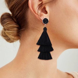 Tassel Earrings Boho Tassel Earrings Bohemian Long Dangle Earrings Jewelry Accessories for Women Teen Girls Valentines Birthday Gifts