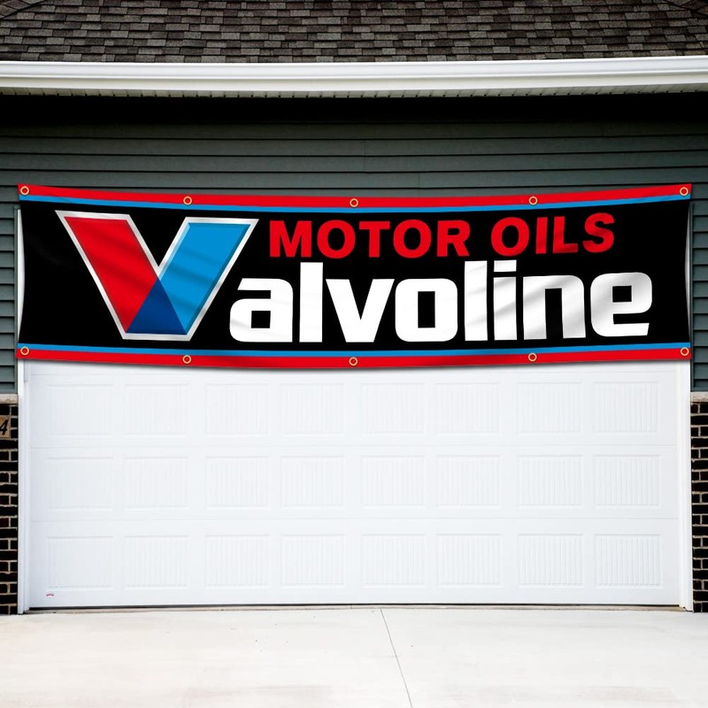 Valvoline Flag Motor Oil Banner, 2x8ft Garage Shop Wall Decor