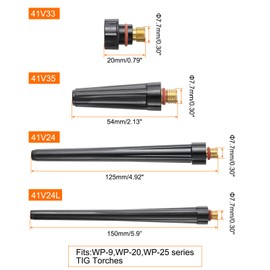 sourcing map 10pcs TIG Back Cap 41V24L 41V24 41V35 41V33 Fit Welding Torch WP-9,20,25 Back Cap for TIG Torch Part Accessory Replacement Part