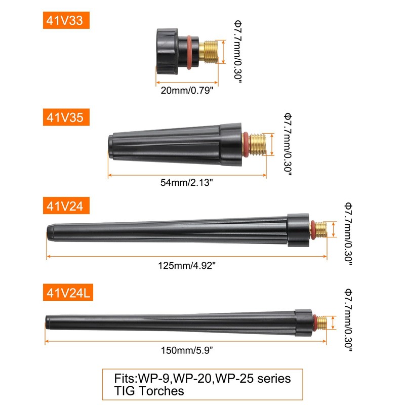 sourcing map 10pcs TIG Back Cap 41V24L 41V24 41V35 41V33