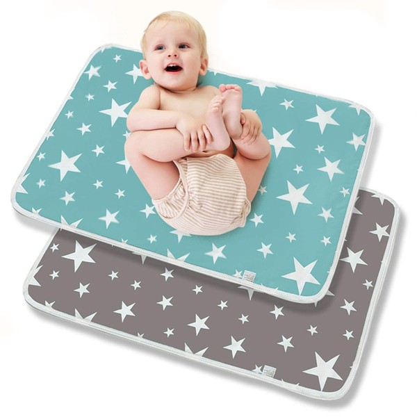 Pack of 2 Baby Changing Mats, Washable Infant Changing Mat