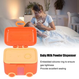 Large Size Milk Powder Dispenser with Strengthen Sealing, Comfortable Handle for Travel, Multifunction for Snacks, Excellent (Orange Red)