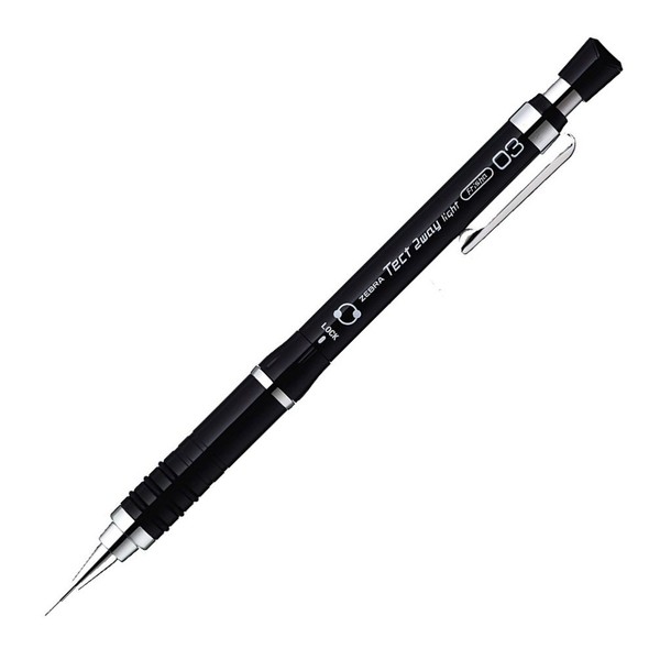 Zebra Mechanical Pencil, Tect 2way Light, 0.3mm, Pure Black (MAS42-PBK)
