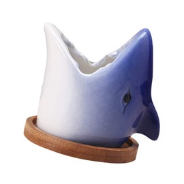 DOITOOL Indoor Planters Small Succulent Planter Succulent Pots Blue Ceramic Animal Mini Flowers Pots Pen Pencil Makeup Brush Holder for Home Office Desk Decoration Flower Pots Indoor