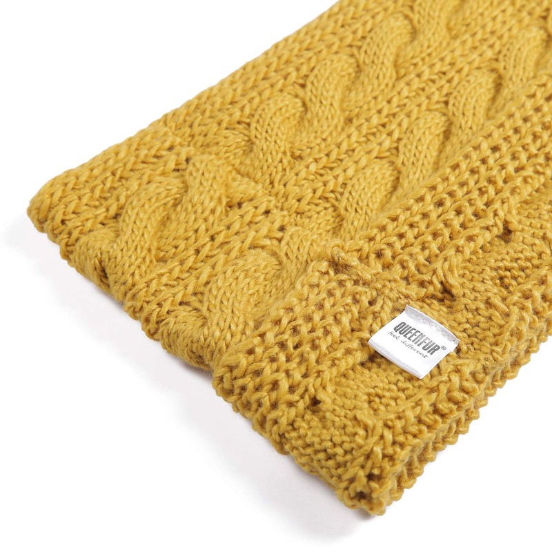 QUEENFUR Winter Women Thick Cable Knit Ribbed Infinity Circle Loop