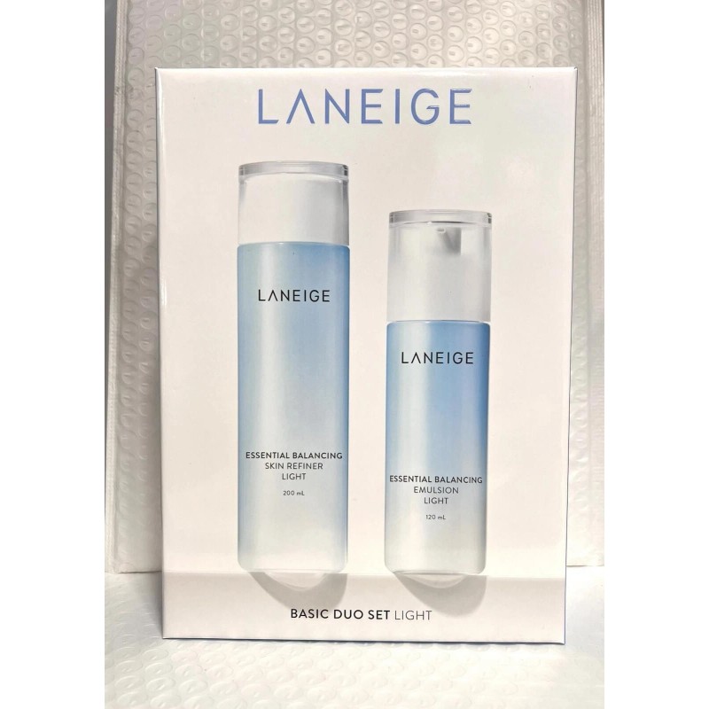 Laneige Essential Balancing Set Light 5pcs: Emulsion,Skin Refiner,Water Mask NIB