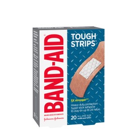 Band-Aid Brand Tough Strips Adhesive Bandage for Minor Cuts & Scrapes, All One Size, 20 ct