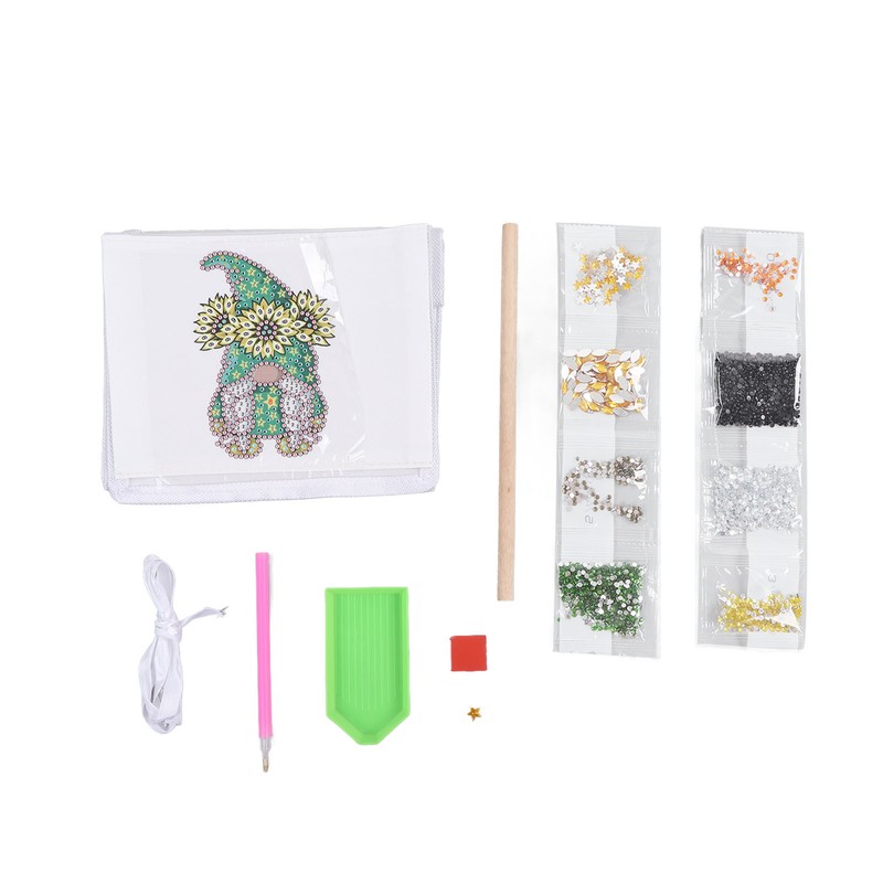 Hanging Storage Bag 3 Compartment Foldable Rhinestone Painting Pattern DIY