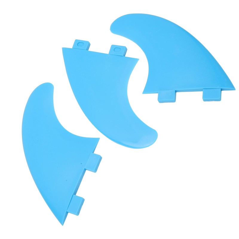 3Pcs Surfboard Fins Nylon Plastic Blue Thruster Fin Surfing Board
