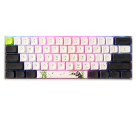 MOLGRIA GK023 60 Percent Wired Mechanical Keyboard, Hot-Swappable RGB Backlit Compact 61 Keys Gasket Keyboard with USB-C Wire for Laptop/PC and Gaming(Panda)
