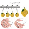 12 Pcs Yellow Lemon Shower Curtain Hooks, Rust Proof Stainless