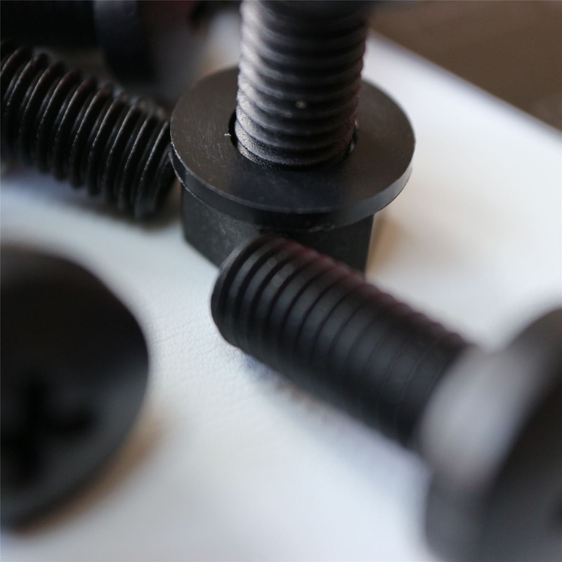 20 x Black Pan Head Screws Polypropylene (PP) Plastic Nuts