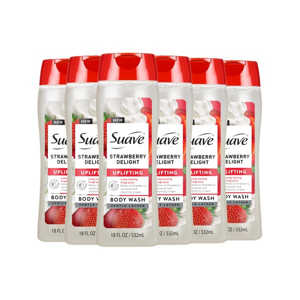 Suave Strawberry Delight Uplifting Body Wash, Formulated with Glycerin and