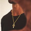 ADMETUS Gold Eye of Horus Pendant 925 Sterling Silver Ankh