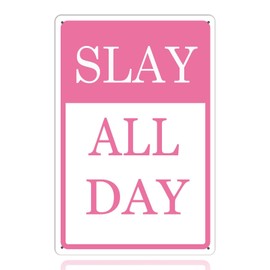 DWUENT Preppy Room Decor Pink Metal Sign for Teen Girls, Aesthetic Bedroom Wall Art Iron Wall Decor, 30x20x0.3cm Rectangle Coquette Stuff