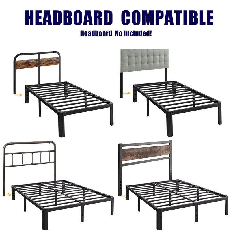 Hunlostten 14in Twin XL Heavy Duty Bed Frame No Box