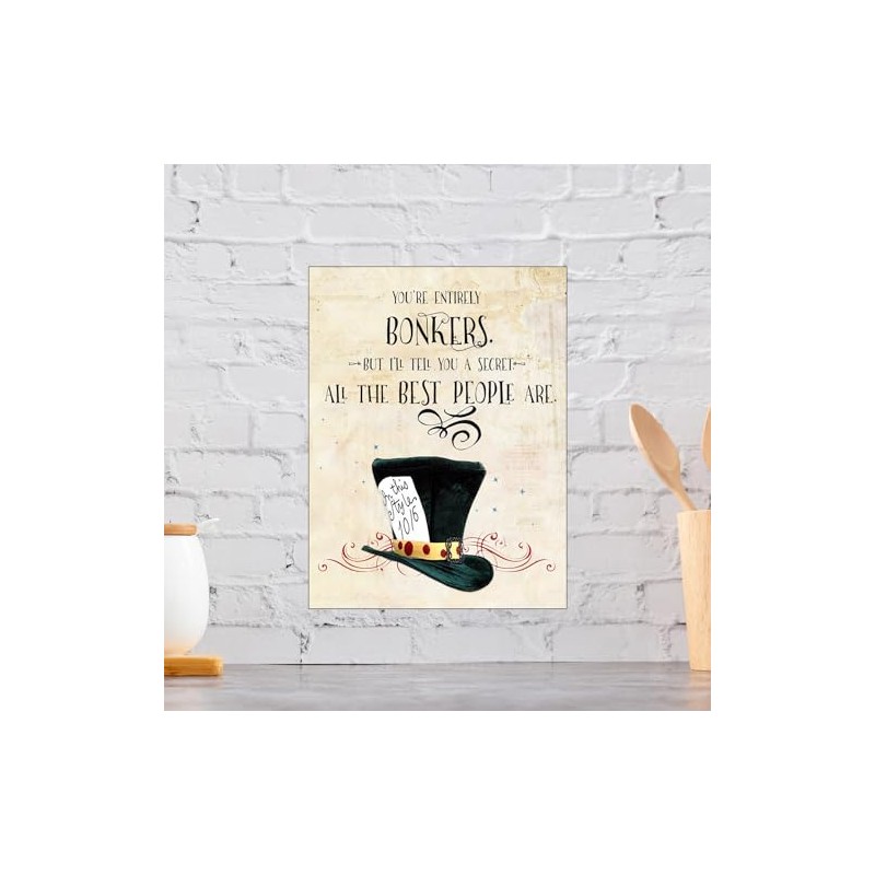 MAD HATTER BONKERS Retro Metal Sign 267mm x 200mm