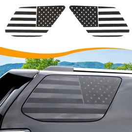 Hoolcar 2PCS Rear Window Decals for Toyota 4Runner 2010-2024 Back Side Window Glass USA Flag Vinyl Stickers Exterior Accessories(American Flag)