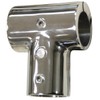 Railing fitting T-piece foldable for round tube diameter 25 mm stainless steel V4A 1 piece A4 AISI 316 boat railing AISI316 Bimini
