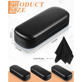 Frienda 12 Pcs Hard Shell Glasses Case Portable Hard Eyeglasses Case Pocket Size for Sunglasses for Men Women Student (Black)