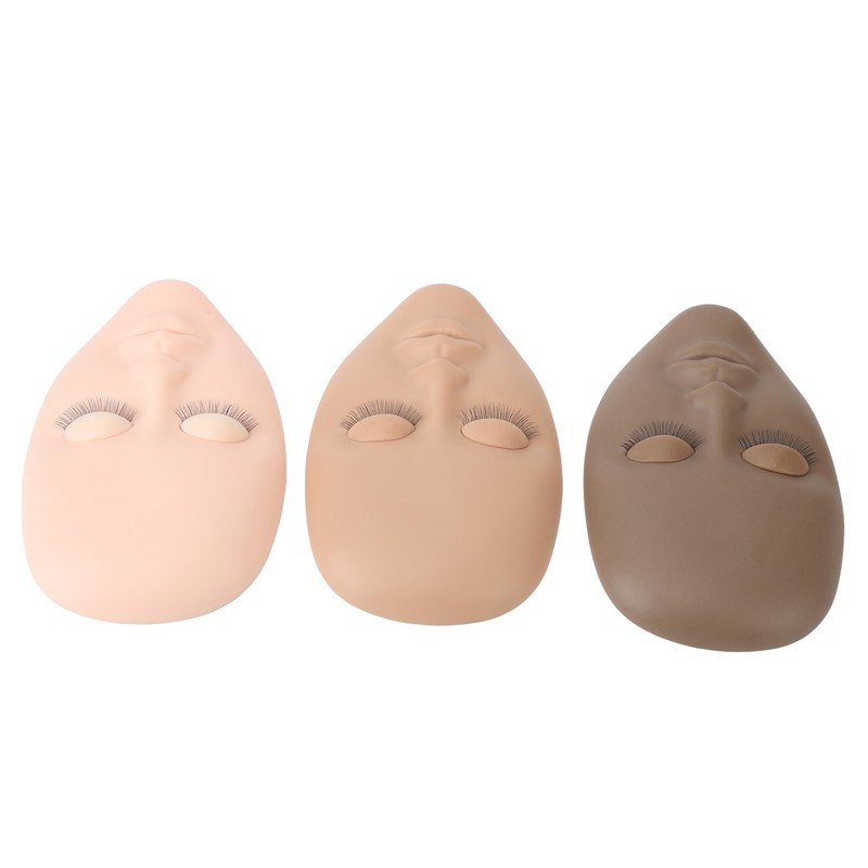 3pcs Eyelash Mannequin Head Lash Extension Training Practice Head with