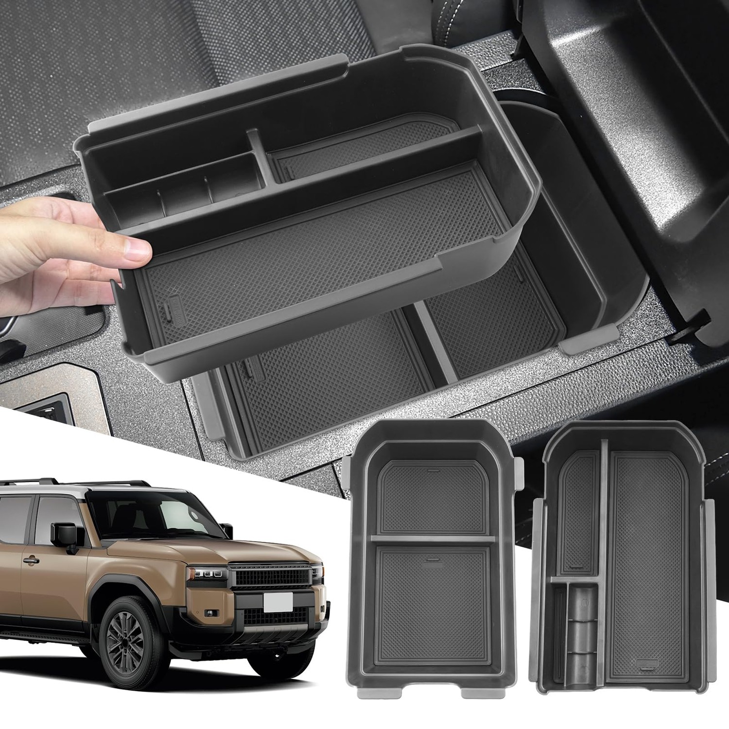 SXCY 2PCS for 2024-2026 Toyota Land Cruiser Center Console Organizer ...
