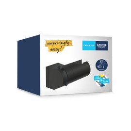 GROHE Vitalio 261832431 Hand Shower Holder (Adjustable, for Gluing or Drilling, Colour Matches All Matte Black Products from GROHE), Matt Black