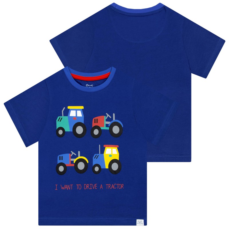 Harry Bear Boys' Tractor Pyjamas Short, blue