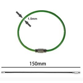 Mirhua Wire Keychain, Stainless Steel, Colorful, Screw-type, Key Chain, Lost, Anti-Theft, Multi-functional Wire, Set of 14 (15 cm)