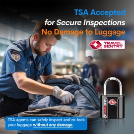 Forge 1''x1'' Small Size TSA Approved Luggage Locks: Key Locks for Travel. Ultra Secure Dimple Key Travel Locks Alloy Body Luggage Locks. Black 6 Pack.