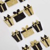 Black Gold Glitter Presents Christmas Craft Decorations (Pack of 12)