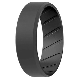 ROQ Men's Silicone Ring, Size 11 - Mens Silicone Wedding Band & Rubber Engagement Rings for Men - Breathable Comfort Fit Silicone Rings for Him - Beveled Edge or Duo, Multi-Packs, Multi Colors