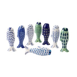CGB Giftware | Fish Nautical Light Pull Handle - Assorted Designs - 1 Supplied - White, Blue or Green Ceramic - Cord Pull for Bathroom Lighting Blinds Curtains Ceilings Fans