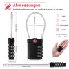 NAGE TSA Suitcase Lock, Lock with Combination Code, 4 Digit,