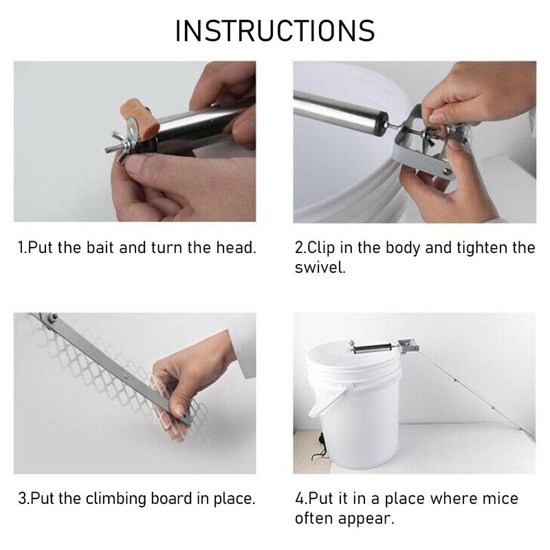 Mouse Trap Bucket Mice Rats Roller Trap Bucket Mousetrap Catcher