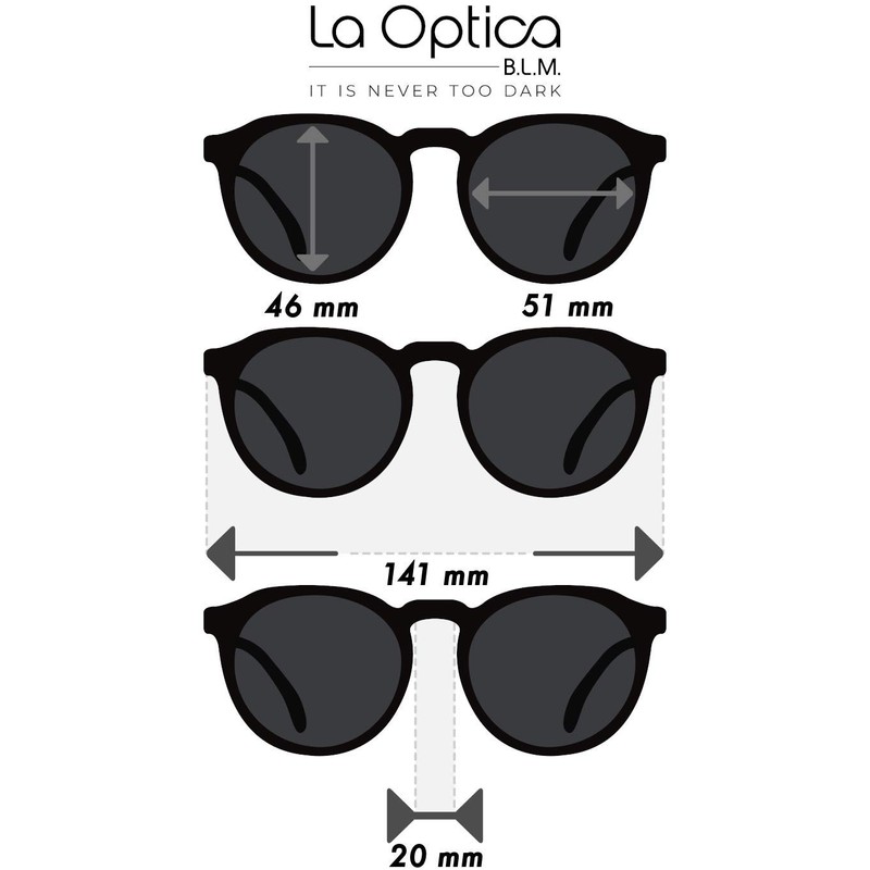 La Optica B.L.M. Unisex Round Retro Sunglasses in Various Colours,