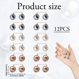 Cute Pearl Pins, 12Pcs Fashion Safety Pins for Clothes Decorative Brooch Pin Clothes Pins Cardigan Clips Sweater Shawl Safety Clip Small Safety Pins for Women Girls Clothing Decoration