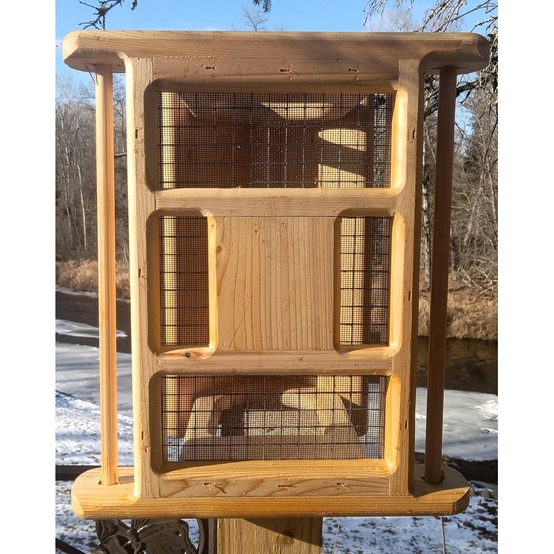 Large Hanging Cedar Wood Fly Through Platform Bird or Squirrel