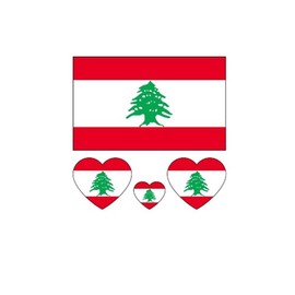 ZPDNURZL 10 Sheets Lebanon Flag Tattoos Stickers 40 Pcs Waterproof Sweat Sports National Flag Removable Fake Tattoos