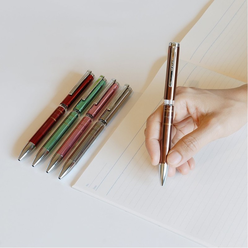 Mitsubishi Pencil Style Fit Tri-Color Holder Meister Rotatable Red UE3H1008.15